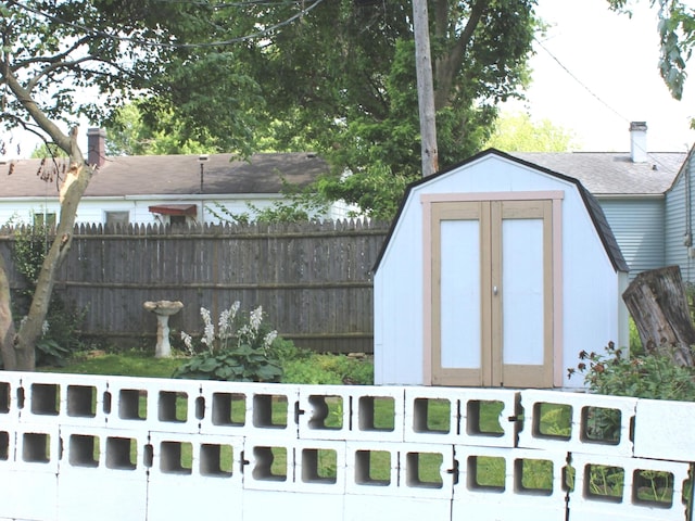 view of shed