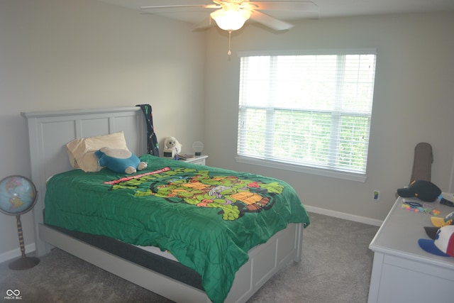 10166 Ranford Blvd, Fishers, IN 46040 - bedroom featuring multiple windows, light carpet, and ceiling fan