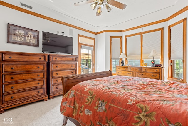 2320 Whispering Way, Indianapolis, IN 46239 - carpeted bedroom with multiple windows and crown molding