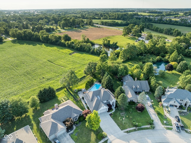 2320 Whispering Way, Indianapolis, IN 46239 - aerial view of property and surrounding area featuring rural landscape, a nearby body of water, and large plots for crops
