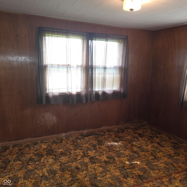 7514 E State Road 42, Poland, IN 47868 - empty room with wood walls and carpet floors