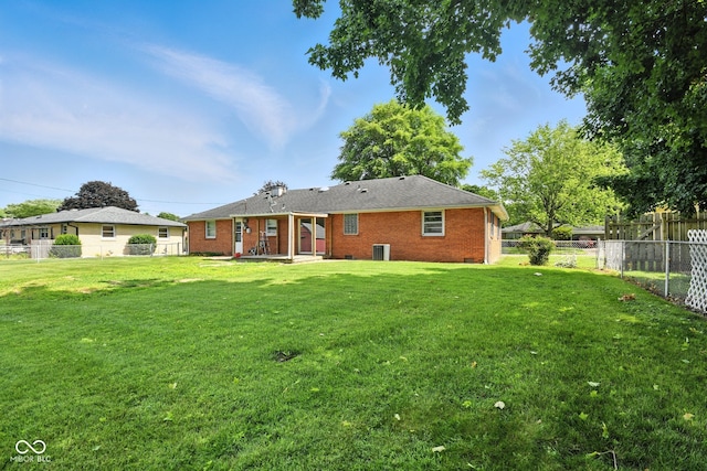 3504 White River Ct, Anderson, IN 46012 - rear view of property with brick siding and a fenced backyard
