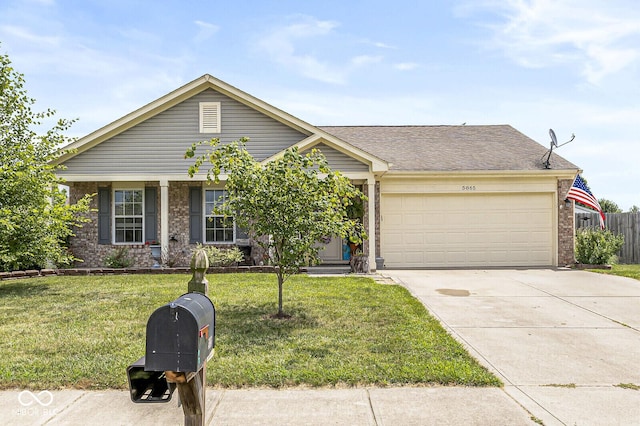 5865 Pennekamp Dr, Plainfield, IN 46168 - view of front of home featuring brick siding, a garage, and concrete driveway