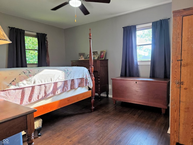3303 N 850 E, Columbus, IN 47203 - bedroom featuring multiple windows, wood-type flooring, and ceiling fan