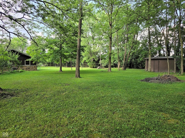 3303 N 850 E, Columbus, IN 47203 - view of green lawn featuring an outbuilding