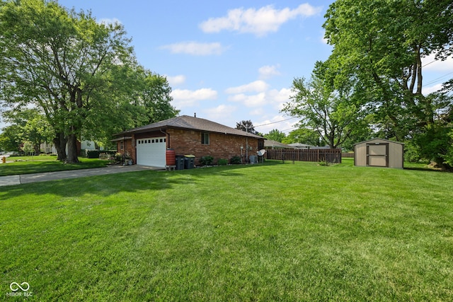 624 Cumberland Ave, West Lafayette, IN 47906 - view of side of home featuring brick siding, an attached garage, a storage shed, and asphalt driveway