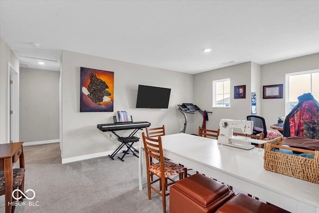 5345 Ridgecrest Ln, Mccordsville, IN 46055 - home office with carpet flooring and recessed lighting