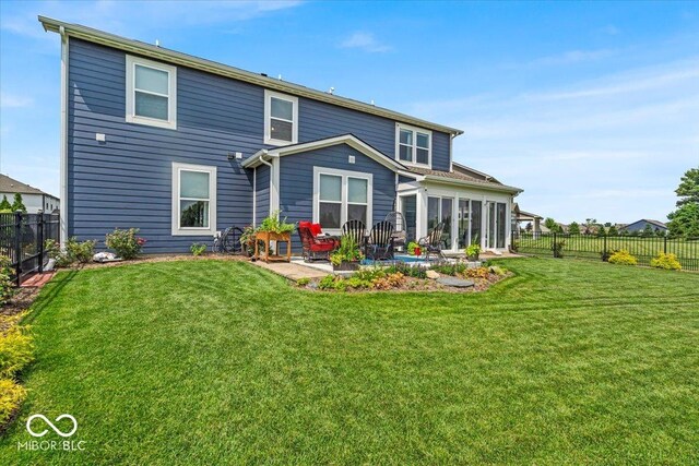 5345 Ridgecrest Ln, Mccordsville, IN 46055 - rear view of house featuring a fenced backyard and a patio area