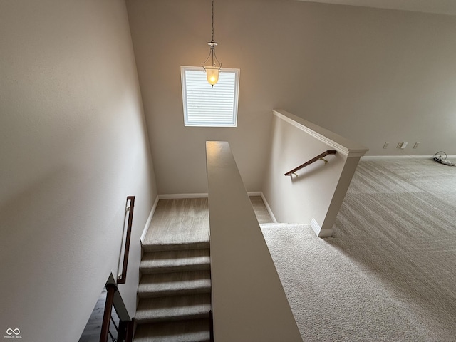 14171 Refreshing Garden Ln, Fishers, IN 46038 - stairway with carpet flooring and baseboards