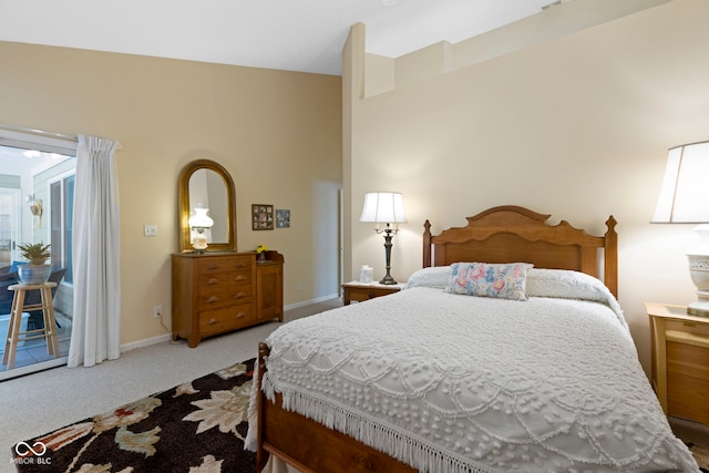 1114 Clairborne Ct, Indianapolis, IN 46280 - carpeted bedroom featuring access to outside and baseboards