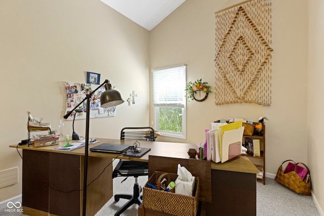 1114 Clairborne Ct, Indianapolis, IN 46280 - carpeted office space with lofted ceiling and baseboards