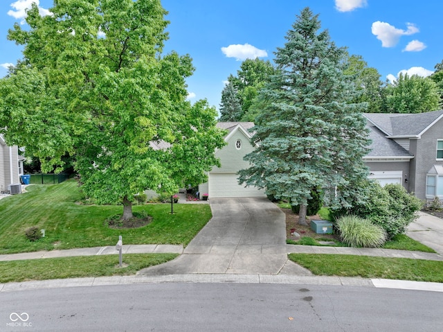 1114 Clairborne Ct, Indianapolis, IN 46280 - obstructed view of property featuring concrete driveway, a front lawn, and roof with shingles