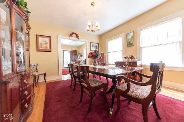 1022 Franklin St, Columbus, IN 47201 - dining room with plenty of natural light, a chandelier, and wood finished floors