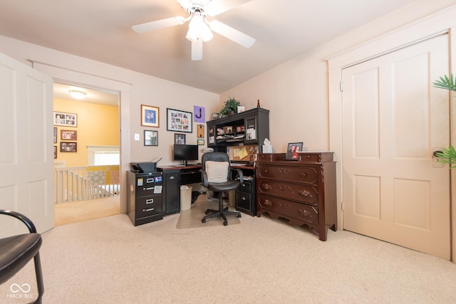 1022 Franklin St, Columbus, IN 47201 - office area with carpet and a ceiling fan