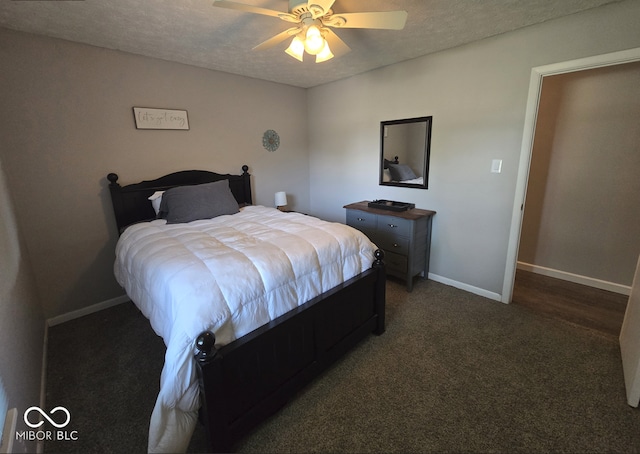 8401 Culpeper Dr, Indianapolis, IN 46227 - carpeted bedroom featuring a textured ceiling and ceiling fan