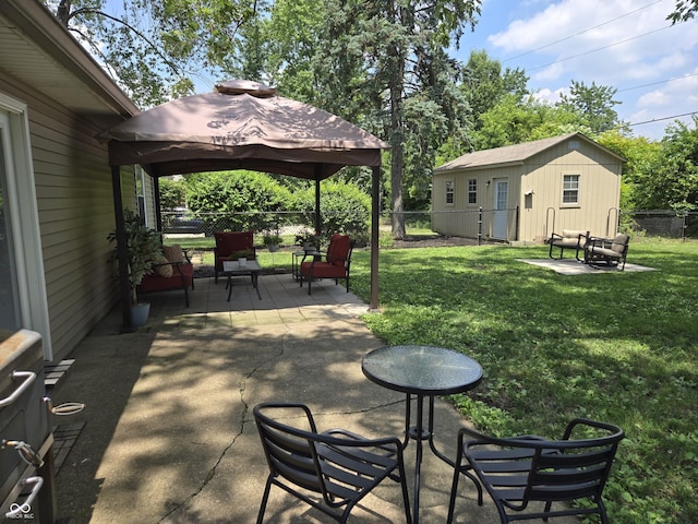 8401 Culpeper Dr, Indianapolis, IN 46227 - fenced backyard featuring a gazebo and a patio