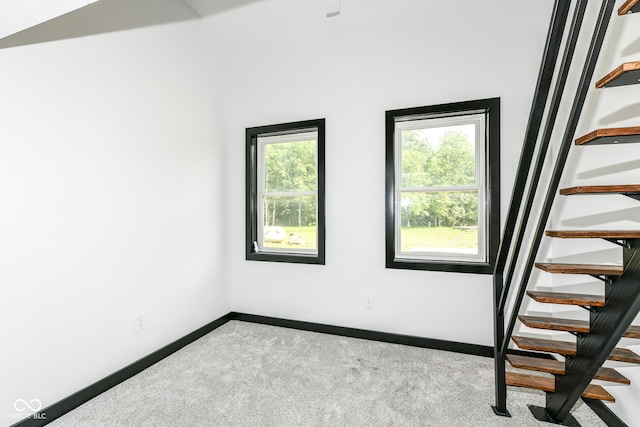 5400 E 200 S, Whitestown, IN 46075 - carpeted spare room featuring baseboards and stairs