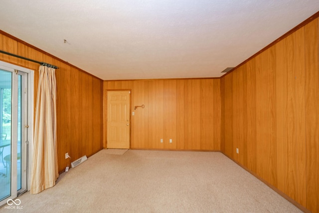 10104 Sycamore Ln, Indianapolis, IN 46239 - spare room featuring light carpet and wood walls