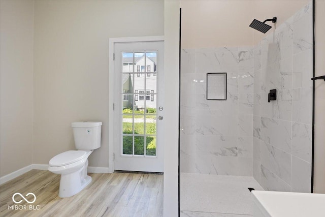 304 W Jefferson St, Kirklin, IN 46050 - full bathroom with healthy amount of natural light, a marble finish shower, and wood finished floors