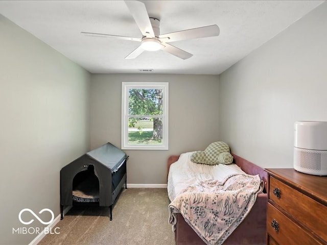 11093 N Pheasant Run, Fairland, IN 46126 - sitting room with light colored carpet and ceiling fan