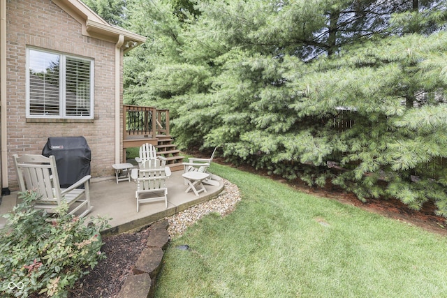 1454 Heron Ridge Blvd, Greenwood, IN 46143 - view of green lawn with a patio area