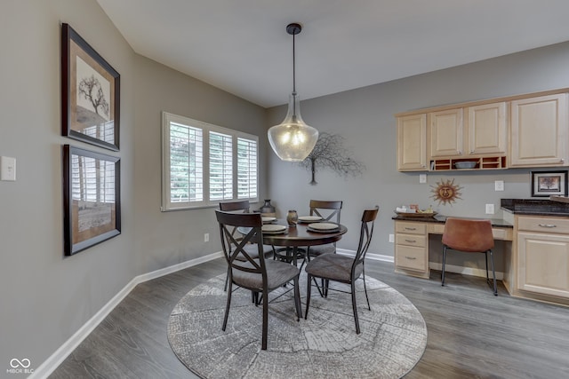 1454 Heron Ridge Blvd, Greenwood, IN 46143 - dining space with wood finished floors and built in desk