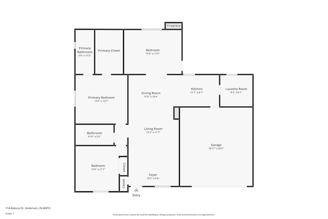 114 Asbury Dr, Anderson, IN 46013 - view of room layout