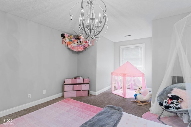 6092 N Jack Morgan Rd, Austin, IN 47102 - carpeted bedroom featuring a chandelier and baseboards