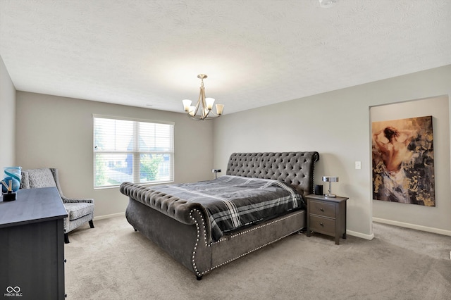 4596 Peabody Way, Westfield, IN 46062 - bedroom with a chandelier, light colored carpet, and a textured ceiling