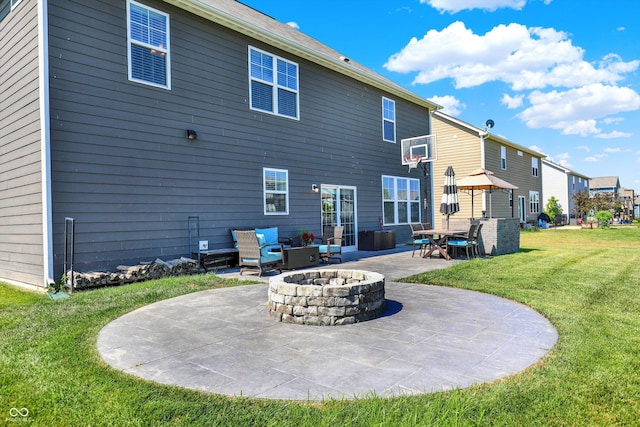 4596 Peabody Way, Westfield, IN 46062 - back of house featuring a fire pit, a yard, and a patio