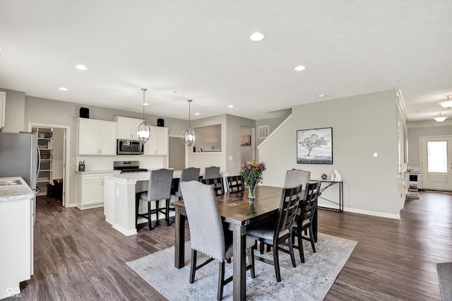4596 Peabody Way, Westfield, IN 46062 - dining room with recessed lighting and dark wood finished floors