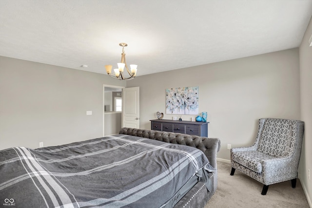 4596 Peabody Way, Westfield, IN 46062 - bedroom featuring light carpet and a chandelier
