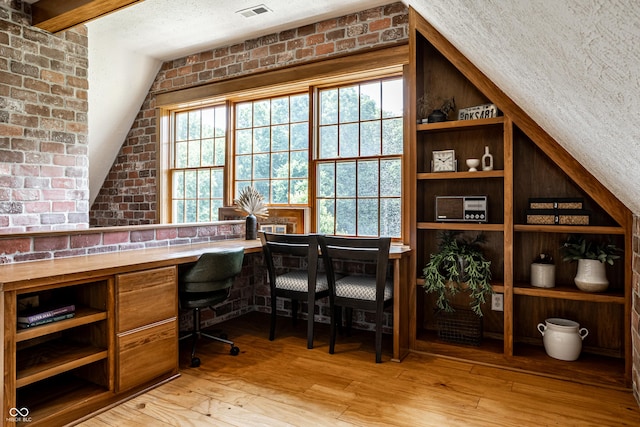 9681 Pleasant View Ln, Zionsville, IN 46077 - office space featuring vaulted ceiling, hardwood / wood-style flooring, and a textured ceiling