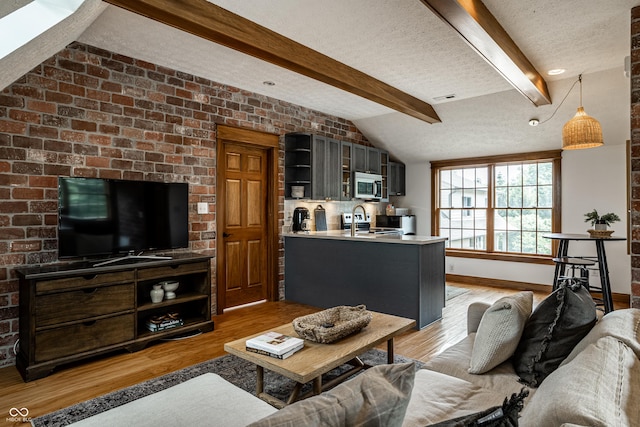 9681 Pleasant View Ln, Zionsville, IN 46077 - living room with a textured ceiling and light wood finished floors