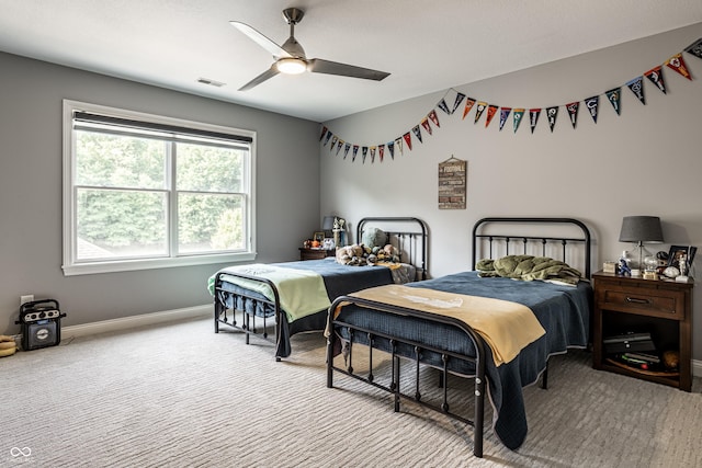 9681 Pleasant View Ln, Zionsville, IN 46077 - bedroom with carpet and ceiling fan