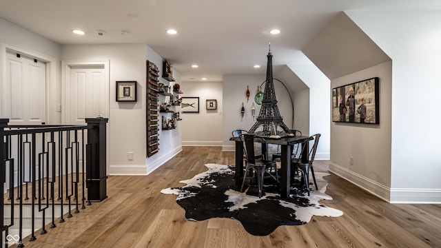 9681 Pleasant View Ln, Zionsville, IN 46077 - dining space featuring wood finished floors and recessed lighting