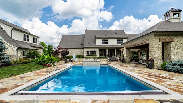 9681 Pleasant View Ln, Zionsville, IN 46077 - view of swimming pool featuring a patio and a pool with connected hot tub