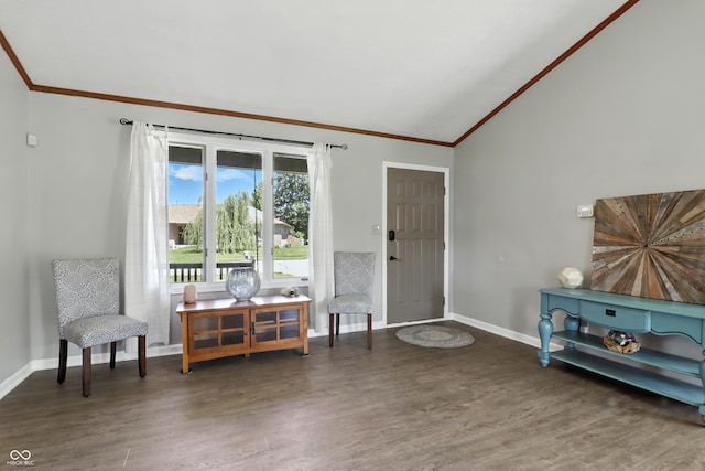 1011 Stevedon Ct, Plainfield, IN 46168 - foyer with lofted ceiling, ornamental molding, and wood finished floors