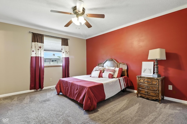 1011 Stevedon Ct, Plainfield, IN 46168 - carpeted bedroom featuring ornamental molding and ceiling fan