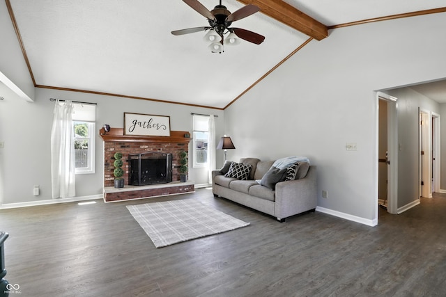 1011 Stevedon Ct, Plainfield, IN 46168 - living room featuring healthy amount of natural light, ceiling fan, and dark wood-style floors