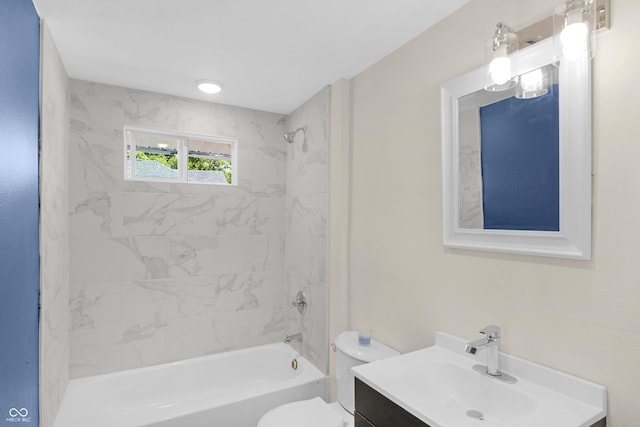 full bath featuring vanity and shower / washtub combination