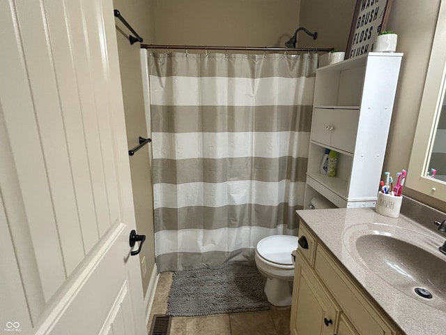 2080 Galway Trl N, Madison, IN 47250 - bathroom featuring vanity, tile patterned floors, and curtained shower