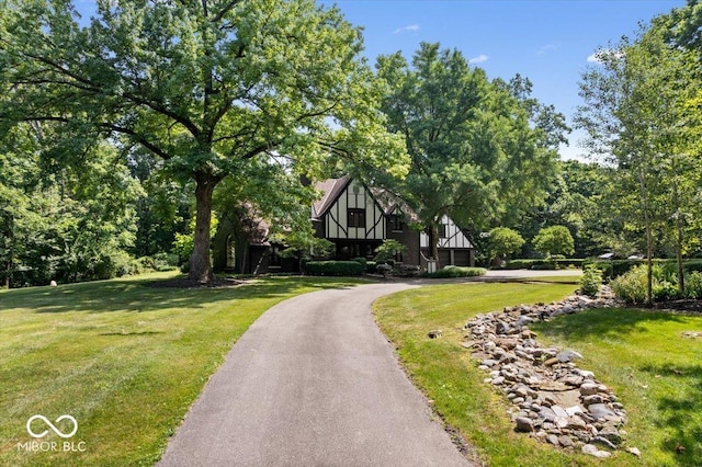 6470 Around The Hills Rd, Indianapolis, IN 46226 - view of front of house with a front lawn and asphalt driveway