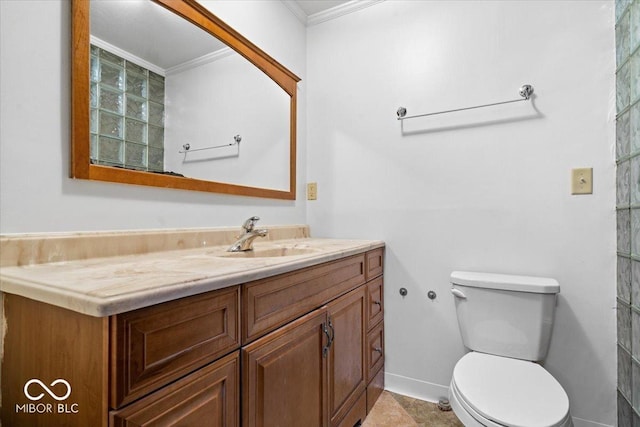 6470 Around The Hills Rd, Indianapolis, IN 46226 - bathroom featuring vanity and ornamental molding