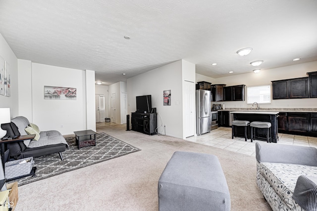 1270 W Limestone Way, Fortville, IN 46040 - living area with light carpet and recessed lighting