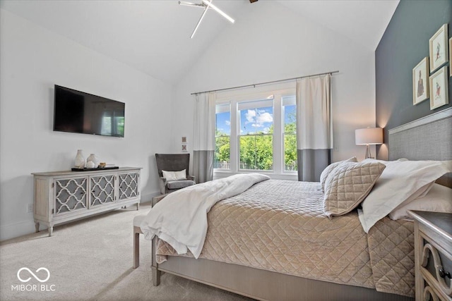 20440 Chatham Hills Blvd, Westfield, IN 46074 - carpeted bedroom featuring high vaulted ceiling
