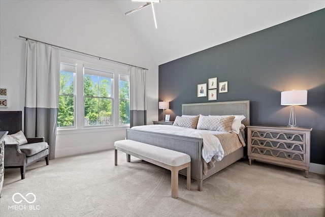 20440 Chatham Hills Blvd, Westfield, IN 46074 - bedroom featuring carpet flooring and high vaulted ceiling