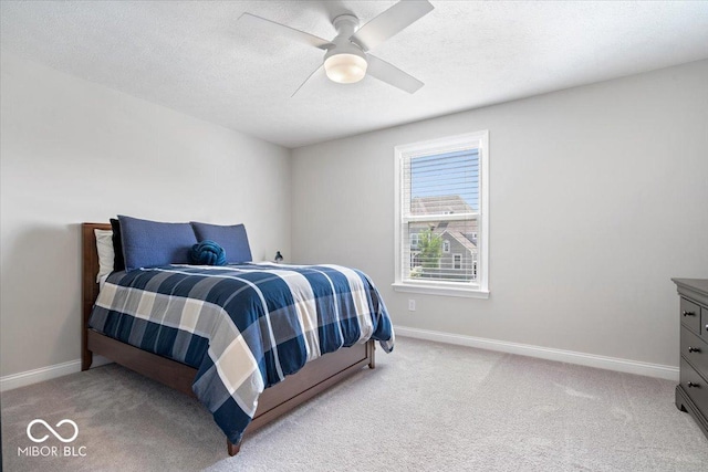 2840 Flowing Creek Pl, Westfield, IN 46074 - bedroom with carpet, ceiling fan, and a textured ceiling