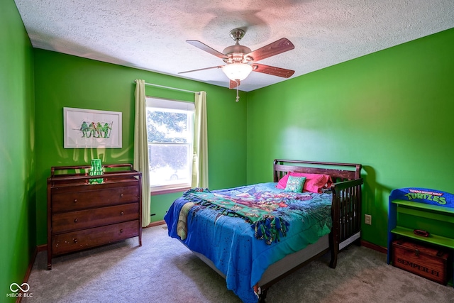 1804 Emerald Pines Ln, Westfield, IN 46074 - carpeted bedroom featuring a textured ceiling and ceiling fan