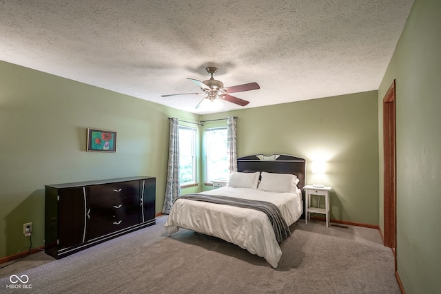 1804 Emerald Pines Ln, Westfield, IN 46074 - carpeted bedroom with a textured ceiling and ceiling fan